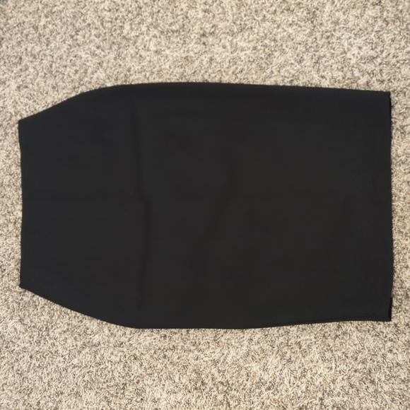 Lulu's Modern Desires classic black high waisted midi skirt thigh high slit - Picture 12 of 13